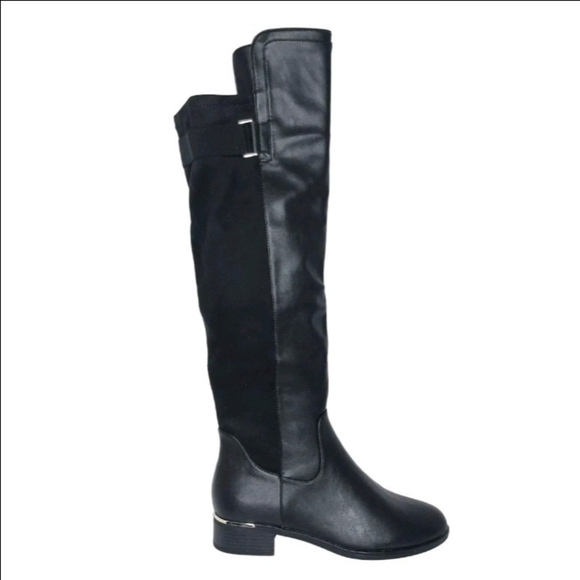 Call It Spring Knee-High Boot Faux Leather Suede Black Size 6 - Picture 1 of 12